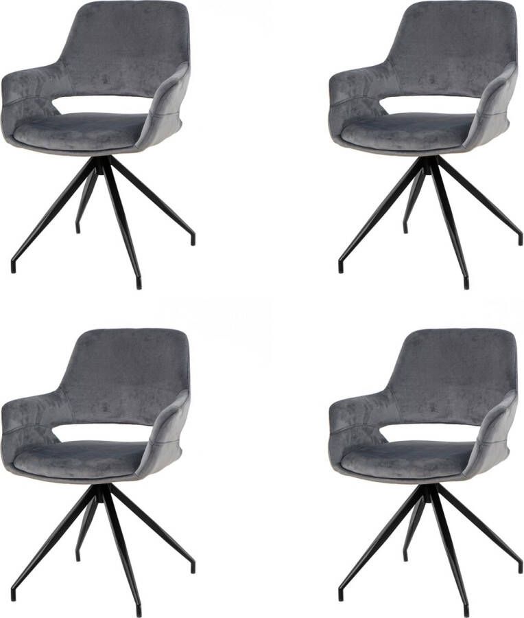 Nuvolix velvet eetkamerstoelen met armleuning set van 4 Stockholm stoel met armleuningen eetkamerstoel velvet stoel zwart