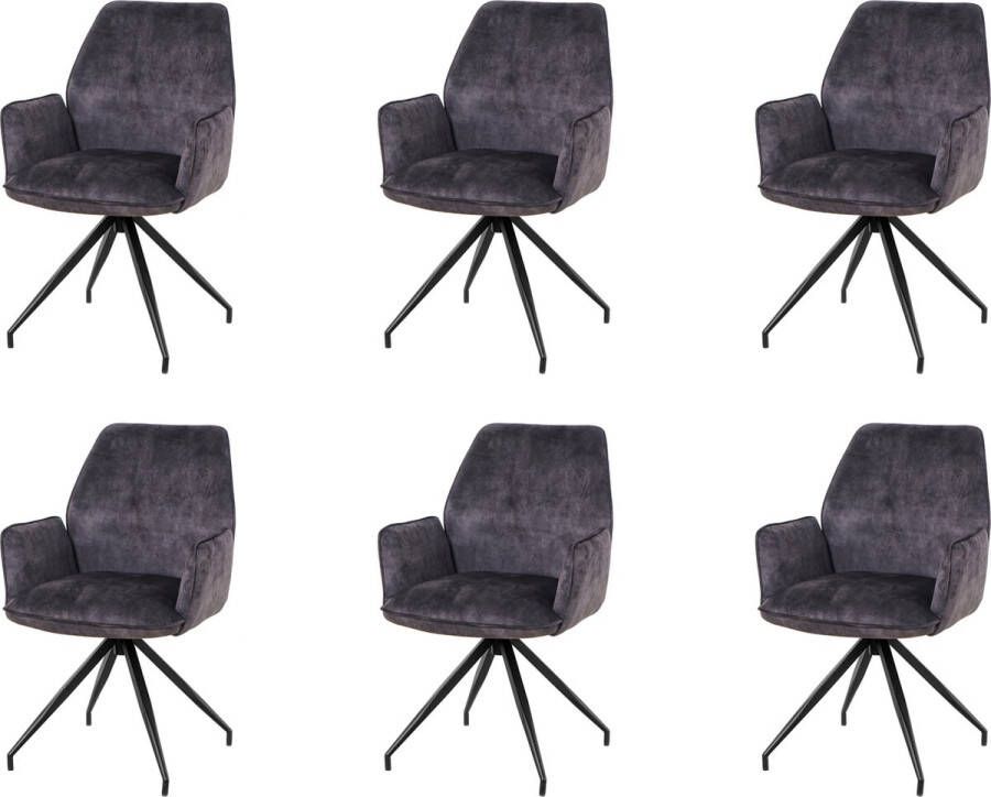 Nuvolix velvet eetkamerstoelen met armleuning set van 6 Madrid stoel met armleuningen eetkamerstoel velvet stoel cognac