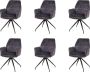 Nuvolix velvet eetkamerstoelen met armleuning set van 6 Madrid stoel met armleuningen eetkamerstoel velvet stoel cognac - Thumbnail 1