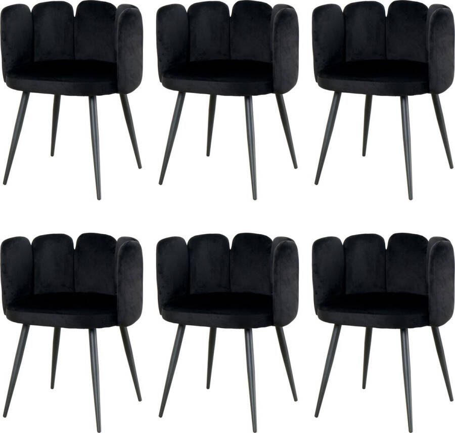 Nuvolix velvet eetkamerstoelen met armleuning set van 6 Seoul stoel met armleuningen eetkamerstoel velvet stoel zwart