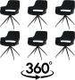 Nuvolix velvet eetkamerstoelen met armleuning set van 6 Stockholm 360° draaibaar stoel met armleuningen eetkamerstoel velvet stoel grijs - Thumbnail 1