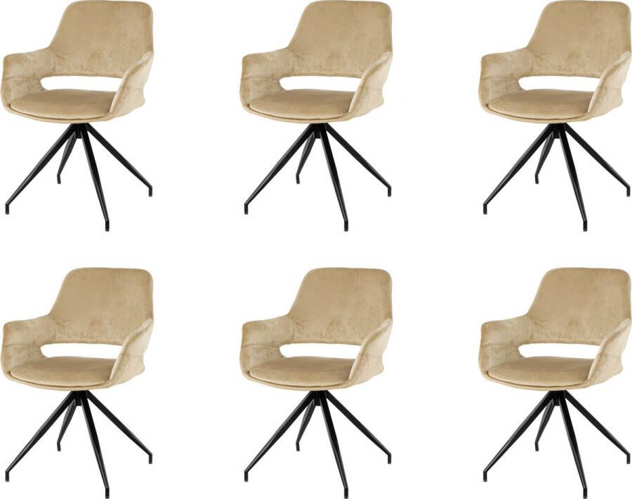 Nuvolix velvet eetkamerstoelen met armleuning set van 6 Stockholm stoel met armleuningen eetkamerstoel velvet stoel beige