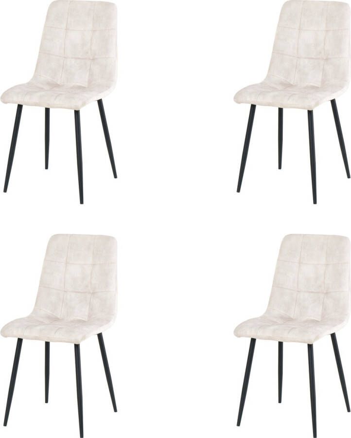 Nuvolix velvet eetkamerstoelen set van 4 Los Angeles eetkamerstoel velvet stoel wit