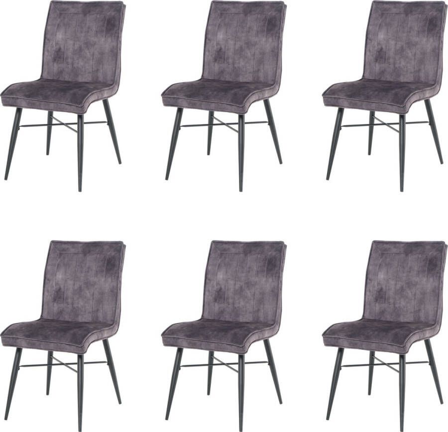 Nuvolix velvet eetkamerstoelen set van 6 Berlijn eetkamerstoel velvet stoel grijs