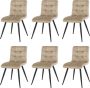 Nuvolix velvet eetkamerstoelen set van 6 Londen eetkamerstoel velvet stoel beige - Thumbnail 2