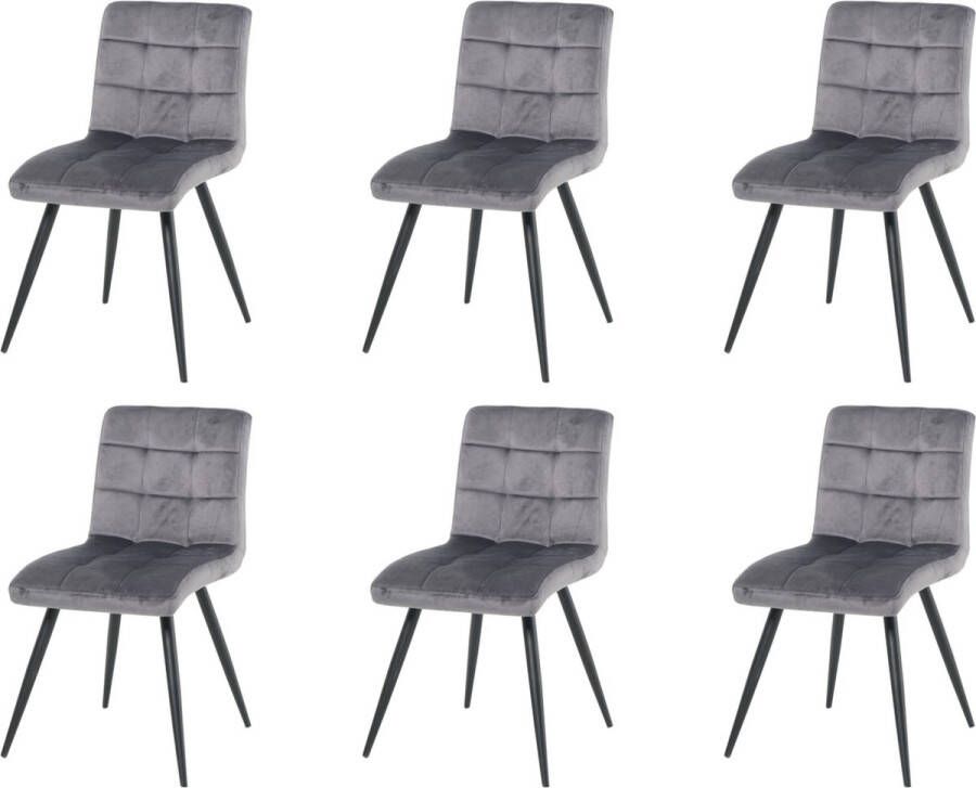 Nuvolix velvet eetkamerstoelen set van 6 Londen eetkamerstoel velvet stoel grijs