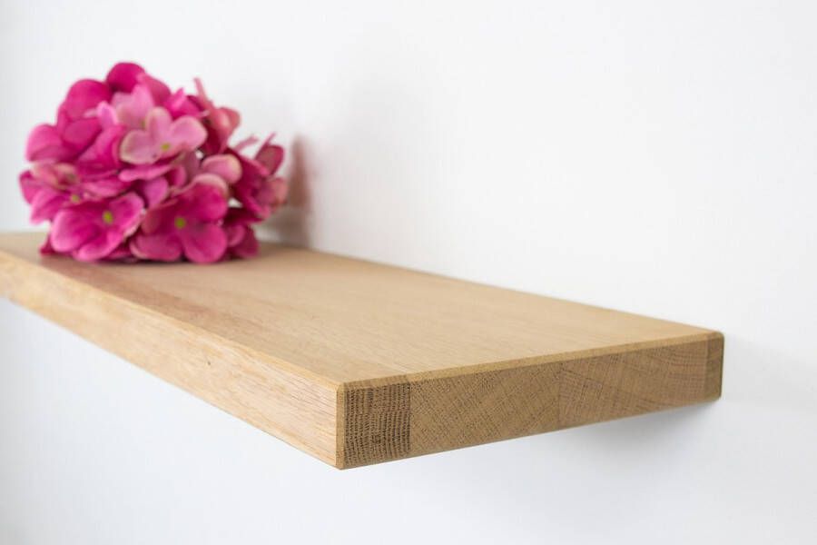 OAKcreators Zwevende wandplank eiken nature geolied Dikte wandplank: 32 mm Breedte wandplank: 20 cm Lengte wandplank: 120 cm