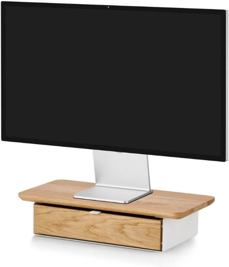 Oakywood Desk Shelf Mini Monitor Stand with Drawer