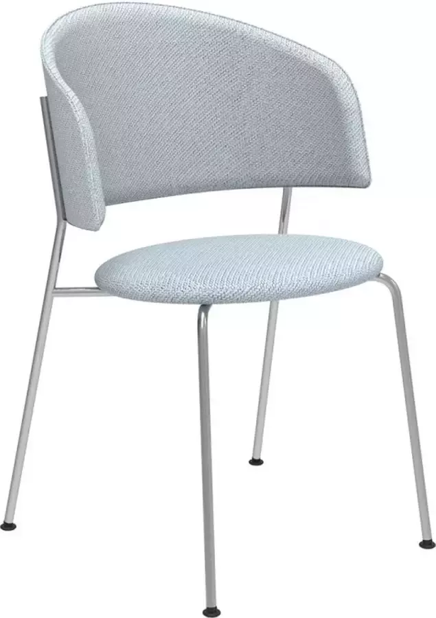 Objekte unserer Tage Wagner Dining Chair OUT_Wagner_HellblauRot verchroomd