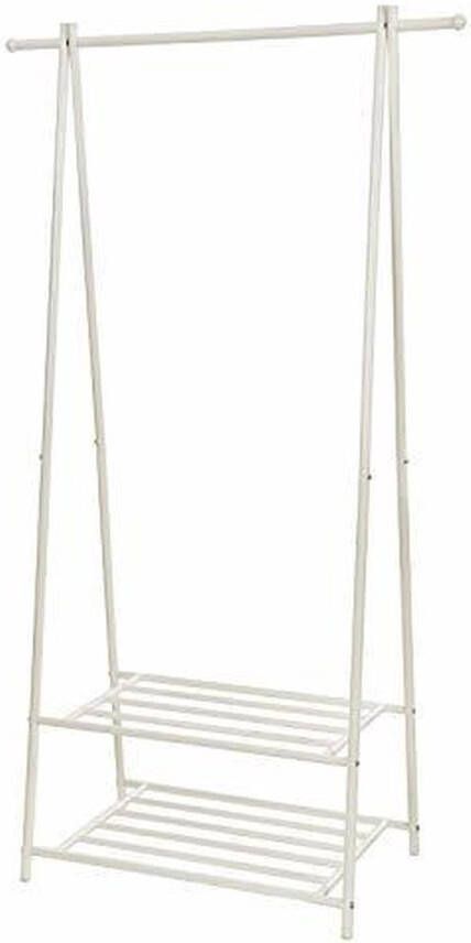 Songmics O'DADDY Kledingstandaard Kledingrek met 2 Laags Schoenenrek Metaal 155 x 87 5 x 41 cm WIT - Foto 3