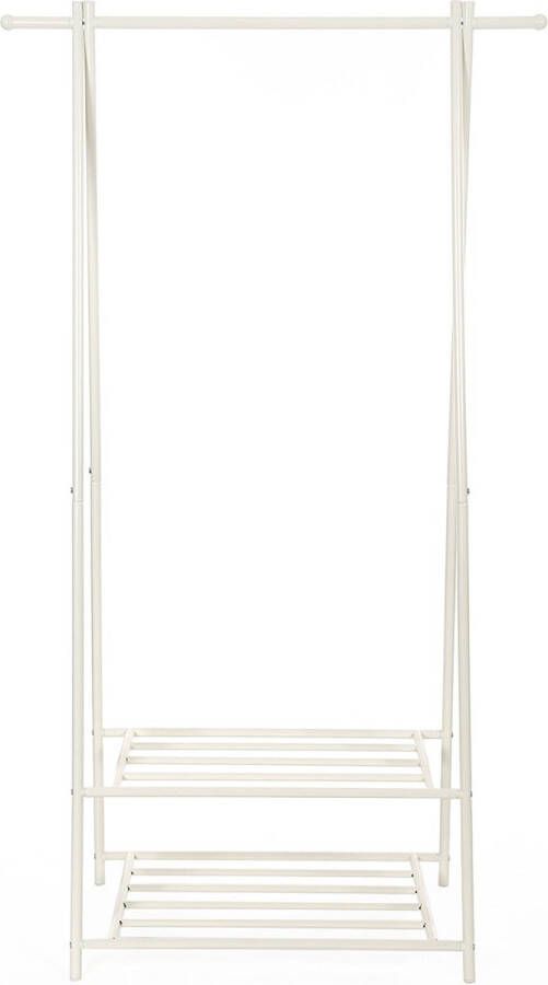 Songmics O'DADDY Kledingstandaard Kledingrek met 2 Laags Schoenenrek Metaal 155 x 87 5 x 41 cm WIT - Foto 2