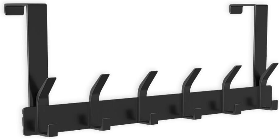 O'DADDY O DADDY Deurkapstok – 12 Haken – Één rij – Hangende Kapstok voor Over Deur – Geen boren of tape – Industrieel Design – Deurhaak – Zwart