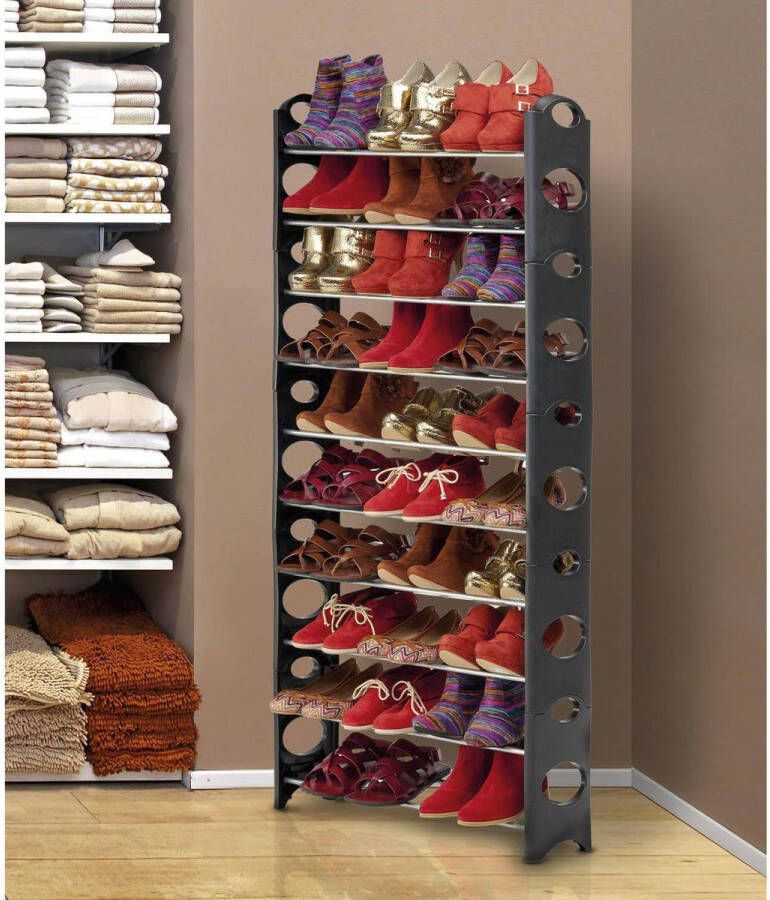 O'DADDY schoenenrek 10 etages deelbaar in 5 schoenrekken – ca. 30 paar –ruimtebesparend compact rek – schoen organizer
