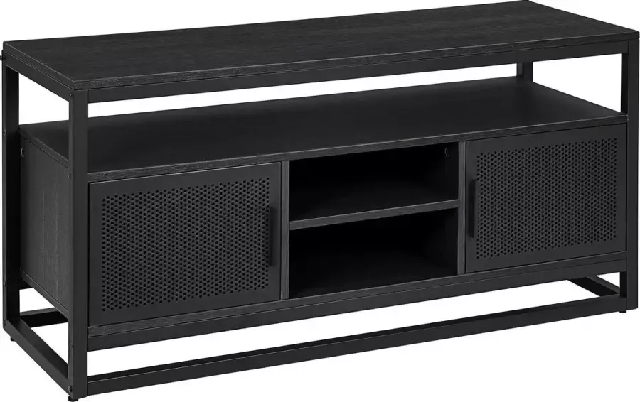 O'DADDY Tv meubel industrieel tv kast geschikt voor 55 inch tv dressoir 110x40x55 cm Tv meubel zwart donkergrijs