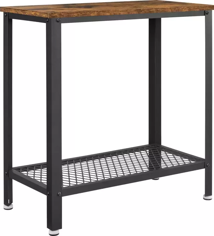 O'DADDY Wandtafel Sidetable Industrieel Bijzettafel 60x30x60 cm Haltafel kleur bruin - Foto 2