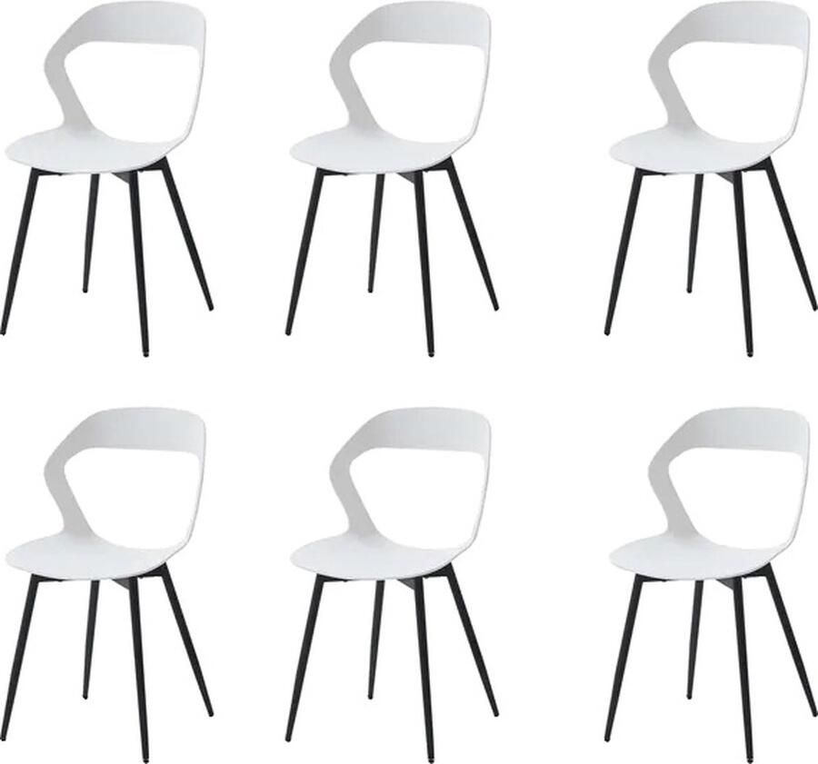 OEM Eetkamerstoelen Hol Ontwerp Rugleuning Ondersteuning Wit