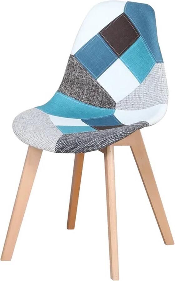 OEM Eetkamerstoelen Modern Ontwerp Massief Houten Constructie Blauw