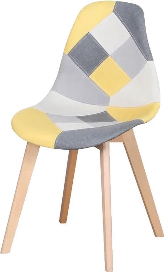 OEM Eetkamerstoelen Modern Ontwerp Massief Houten Constructie Geel