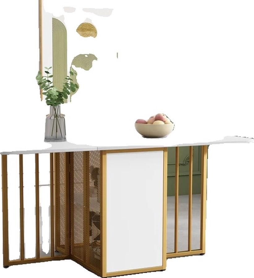 OEM Eettafel Uitschuifbaar met Lades Verplaatsbaar Wit