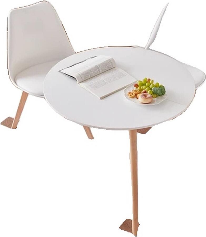 OEM Eettafelset Rond Ontwerp PU Kussen Witte Eetkamersets