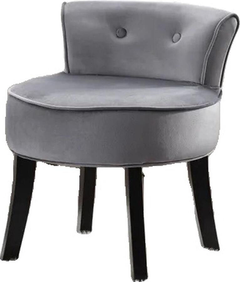 OEM Fluwelen Stoel Eiken Poten Stoffen Materiaal Grijs