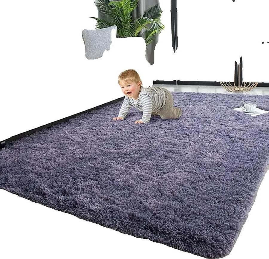 OEM Gebiedstapijten pluche tapijten ultrazacht Grijs paars 160X200cm