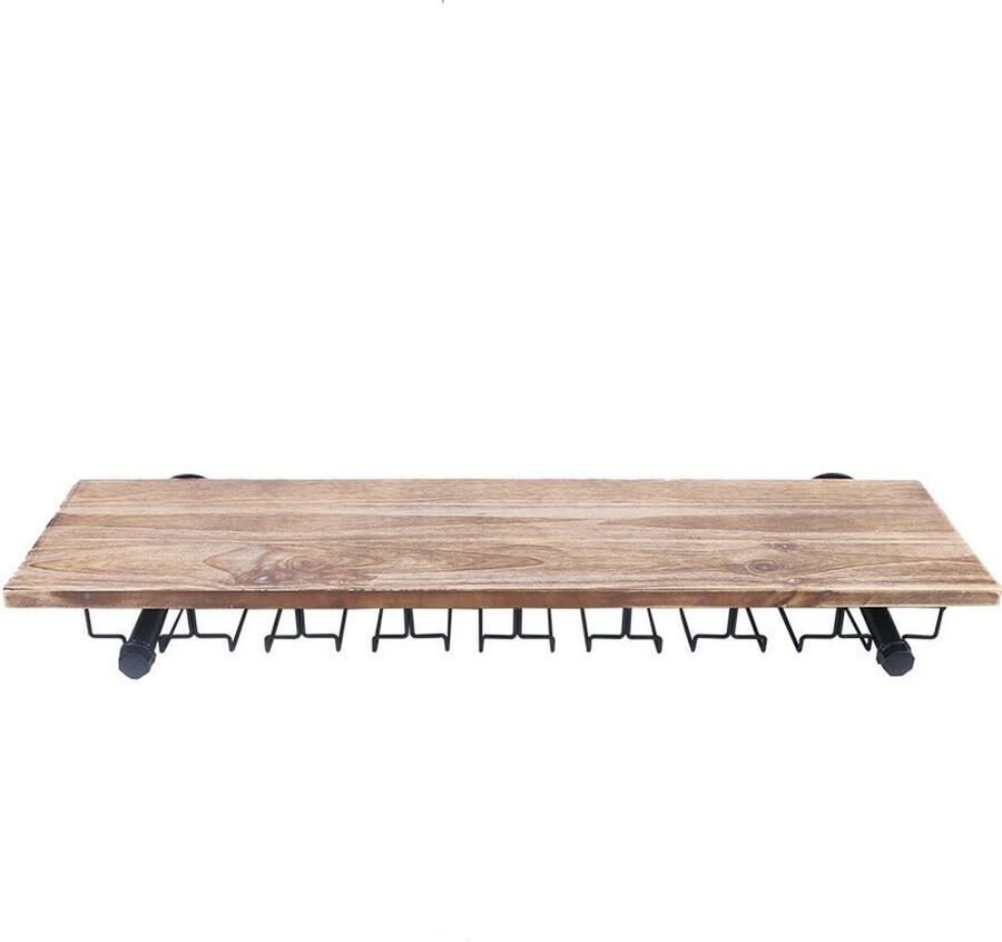 OEM Glazen Hanger Wijnrek Wandmontage Ontwerp Duurzame Houten en IJzeren Constructie Houdt Tot 50kg Vast