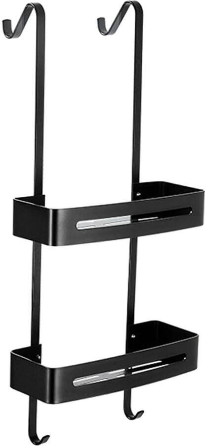 OEM Hangende Badkamerplank Organizer Duurzaam Aluminium Installatie Zonder Spijkers zwart