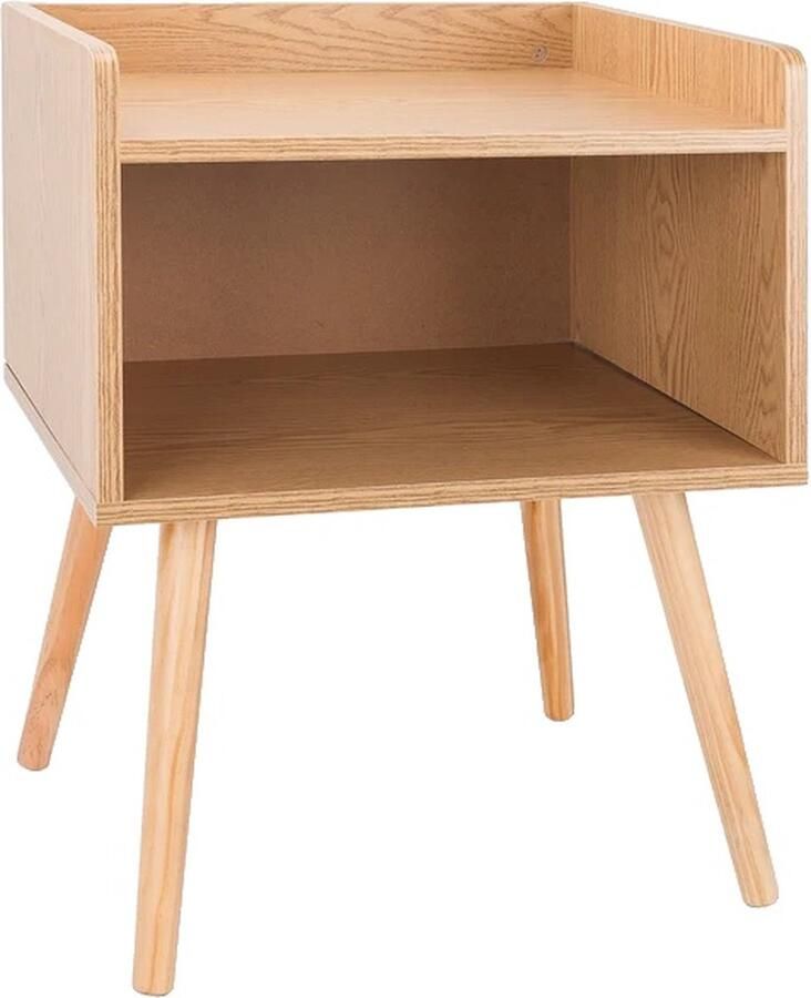 OEM Nachtkastje Open Houten Opbergvak Licht Eiken Afwerking licht eiken