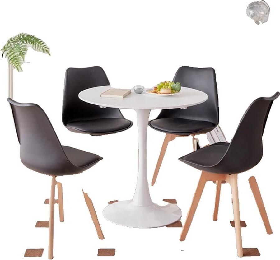 OEM Ronde eettafel set Scandinavisch design multifunctioneel Zwarte Eetkamersets
