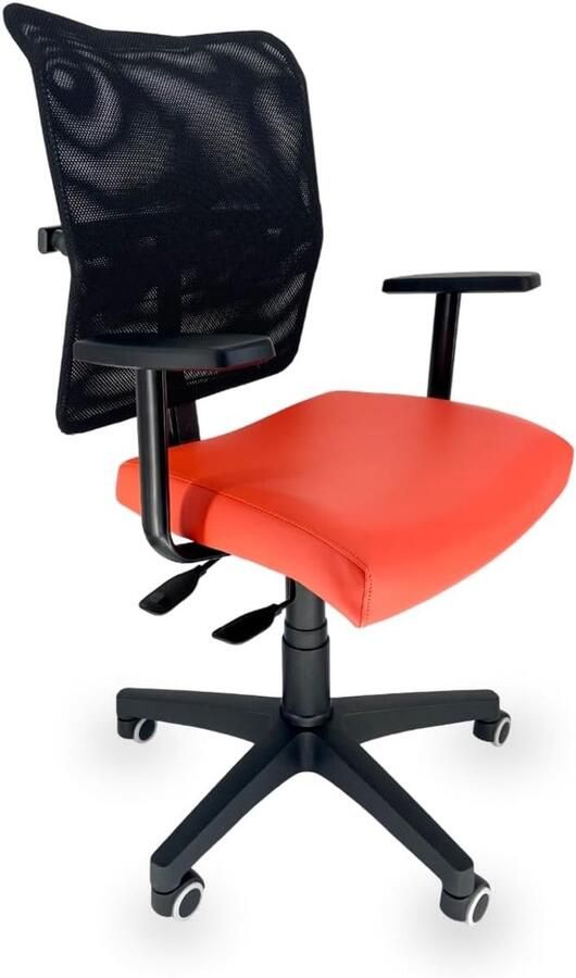 OFF LINE model SPARK Ergonomische bureaustoel met verstelbare netrugleuning rubberen wielen kunstleren zitting