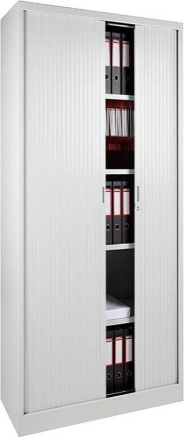 Offeco Archiefkast – Roldeurkast – Dossierkast – Wit – Met slot 195x120x47 cm