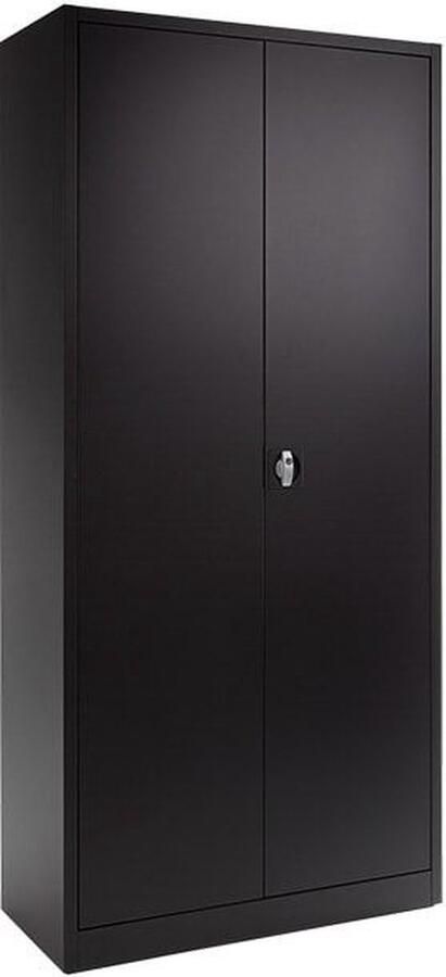 Offeco Archiefkast Klapdeurkast Dossierkast kantoorkast Zwart Archiefkast Met Slot 200 x 100 x 40 cm