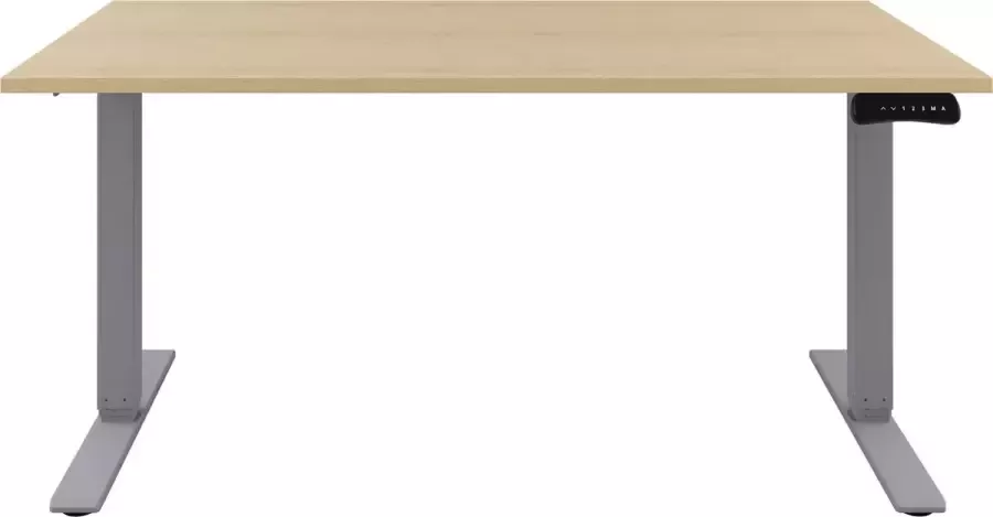 Offeco Zit sta Bureau Verstelbaar bureau  120 x 80 cm  Wild peren bureaublad Aluminium onderstel 2 motoren-- blad- onderstel- x80
