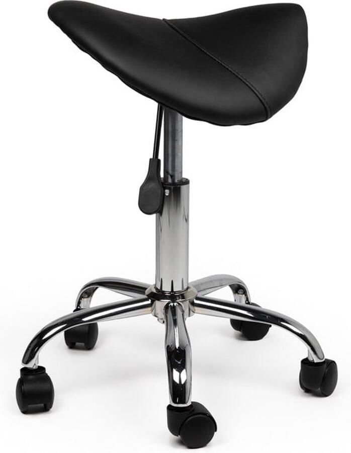 Zadelkruk Nederland Zadelkruk Antaris Zwart Laag Zithoogte 40 58cm kruk op wielen zadelkruk op wielen krukjes werkkruk zadelkruk bureaukruk kapperskruk verstelbaar draaikruk tabouret zadelkruk met rugleuning tot 160kg - Foto 2