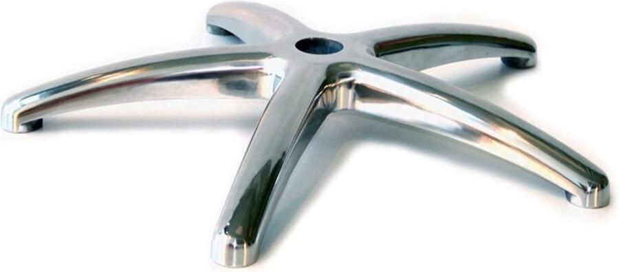 Office World Onderstel voor bureaustoel stabiele voet draaistoel onderdelen draaivoet belastbaar tot 120 kg (Alluminimum chroom 50 mm gasdrukveerbevestiging 11mm pin) OfficeWorld