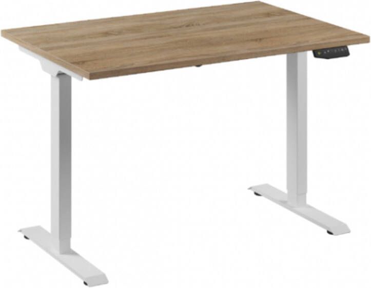 OfficeCity Elektrisch Zit Sta Bureau Basic Quick Afmeting: B140 x D80cm Bladkleur: beuken Framekleur: wit