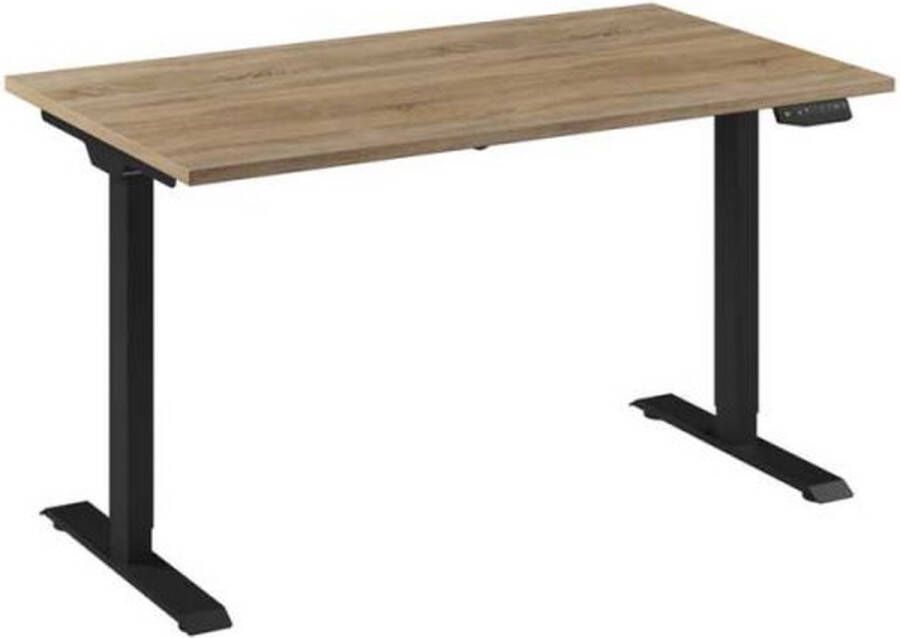 OfficeCity Zit Sta Bureau Elektrisch Basic Quick Bladkleur Beuken Onderstelkleur Zwart B140 x D80cm