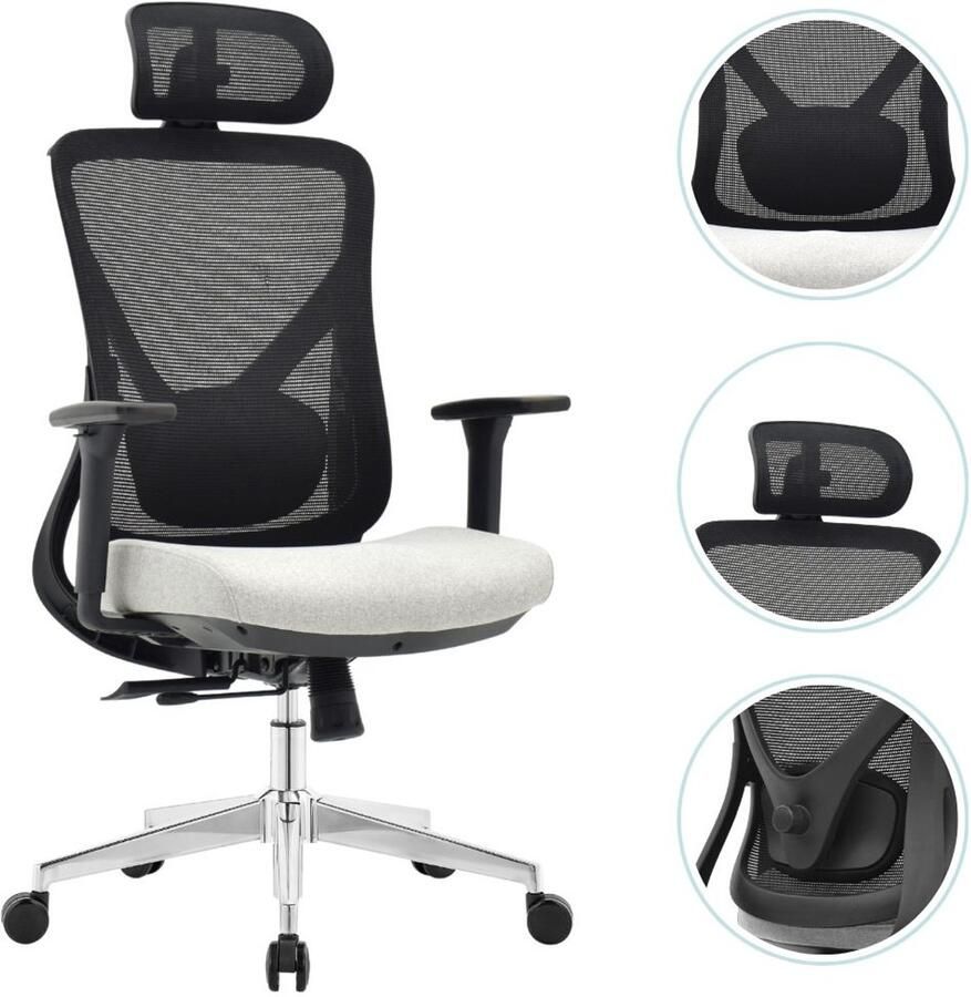 OfficeSense OS130 Ergonomische Bureaustoel – Mesh Office Chair – Met 3D Armleuningen – Lendensteun – Gamestoel – Zwart – Volwassenen