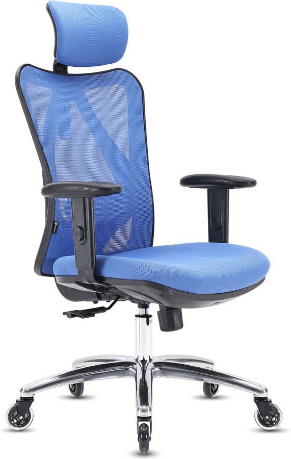 OfficeSense OS1000 Ergonomische Bureaustoel – Bureaustoelen voor volwassenen Verstelbaar – Office Chair – Blauw Incl. Verbeterde Wielen