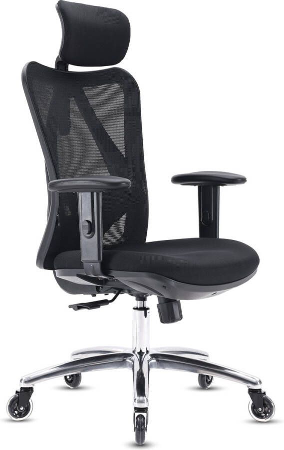 OfficeSense OS1000 Ergonomische Bureaustoel – Bureaustoelen voor volwassenen Verstelbaar – Office Chair – Zwart Incl. Verbeterde Wielen