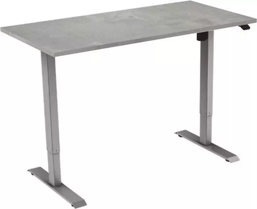 Officetopper Elektrisch zit-sta bureau Basic 160 Betonlook-grijs