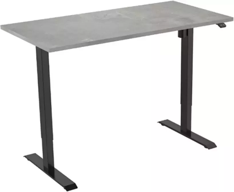 Officetopper Elektrisch zit-sta bureau Basic 160 Betonlook Zwart