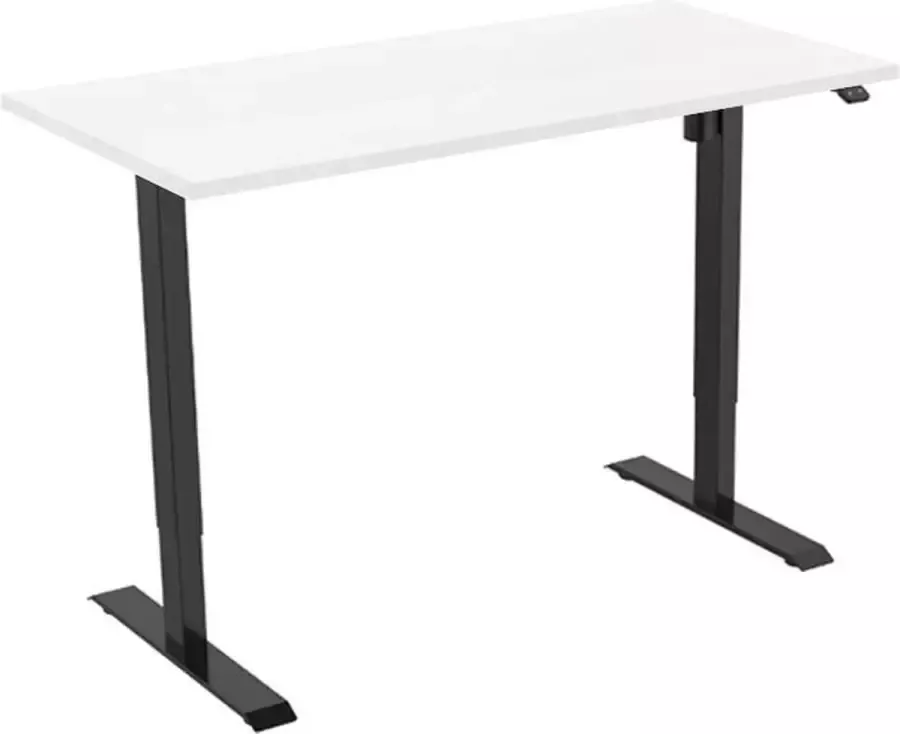 Officetopper Elektrisch zit-sta bureau Basic 160 Wit Zwart