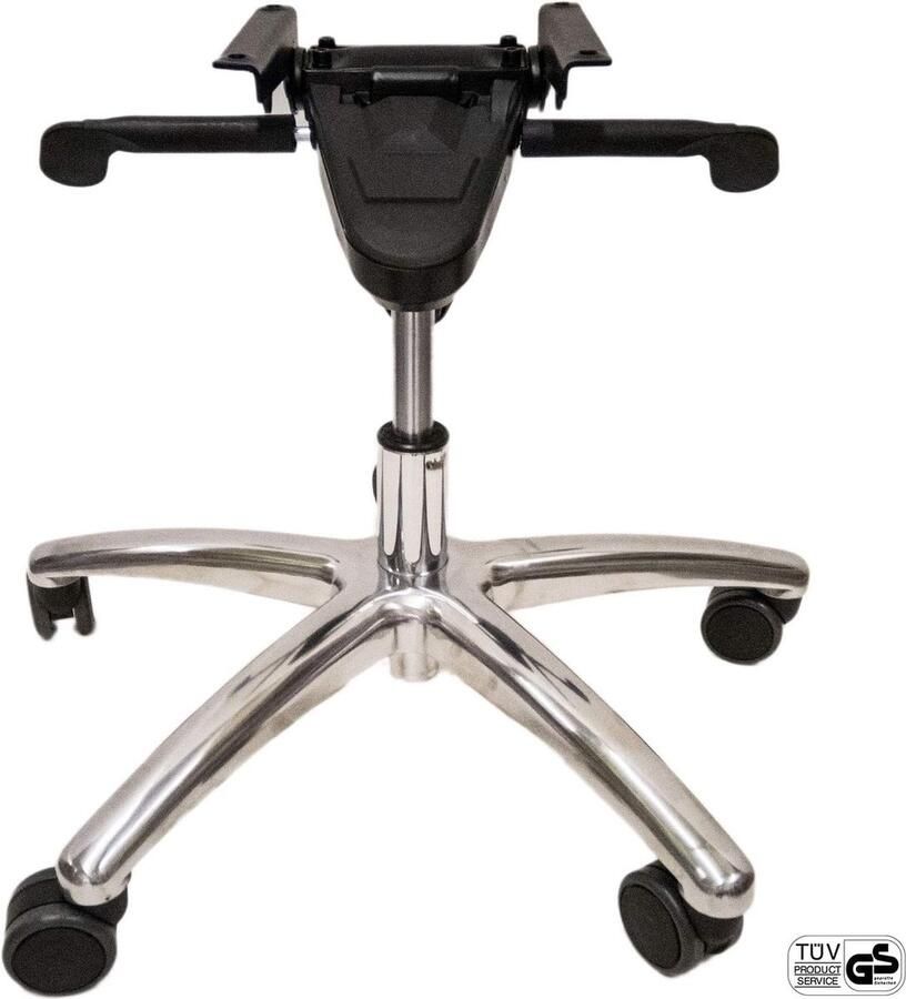 OfficeWorld Range Bureaustoel Basis Frame Comfort Chroom met Aluminium Basis Multiblock Mechanisme Vervangend Frame Complete Set TÜV & GS Getest Hoge Kwaliteit Wielen: Harde Vloerwielen