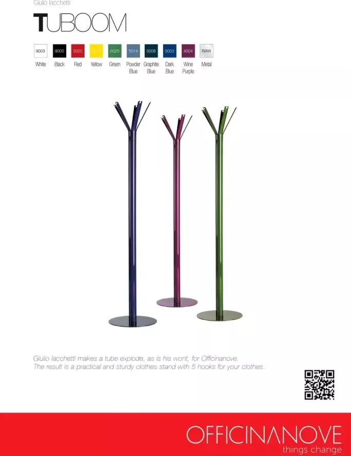 Officinanove Meubelen Kapstok Tuboom Roestvast Staal Wit