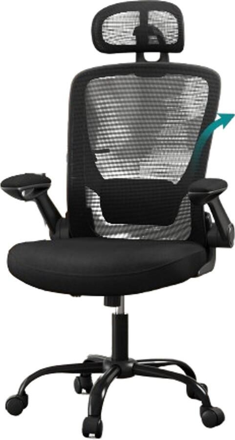 Offlice Ergonomische Bureau stoel In Hoogte Verstelbare Bureaustoel Zwart gaas Speciaal ontwerp tegen rugklachten