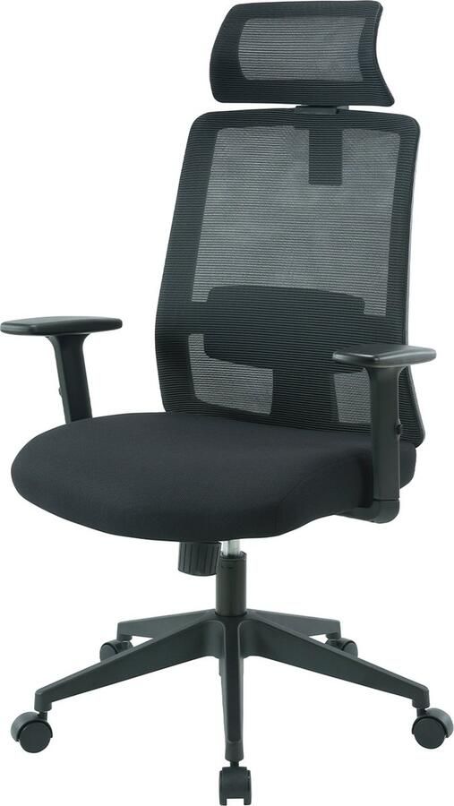 OFMOTRA ergonomische Bureaustoel Office Chair Volwassenen Gamestoel verstelbaar Max. 150 kg Zwart