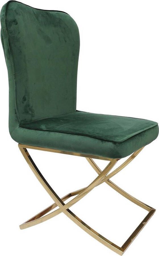 Ohno Furniture Aken Eetkamerstoel Stoel Fluweel Groen Goud