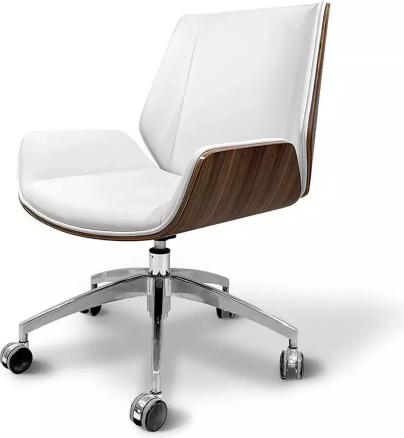 Ohno Furniture Amsterdam Bureaustoel Kantoorstoel Stoel Wit Bruin - Foto 2